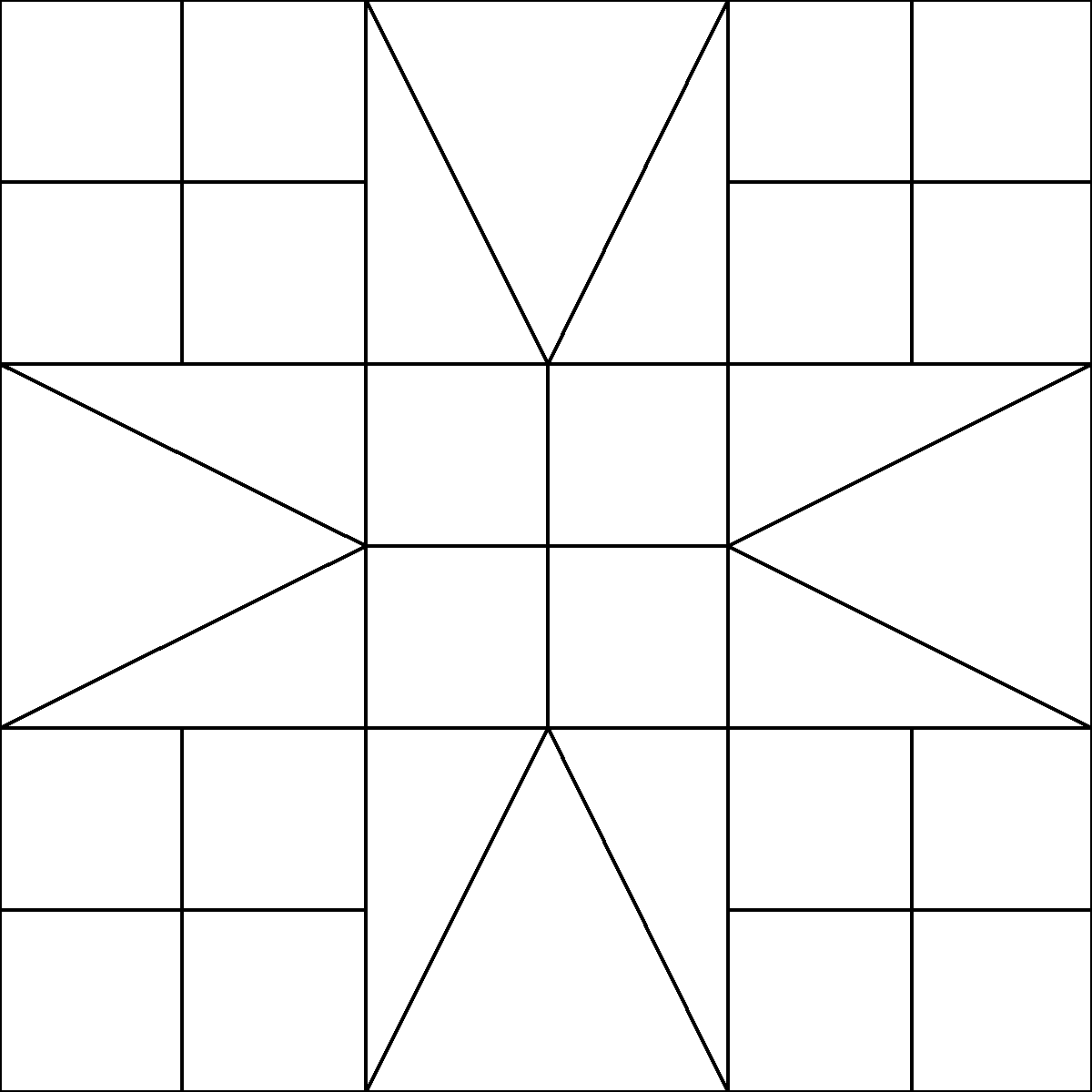 Pattern 152, Flyfoot Variation 2 barn quilt pattern thumbnail